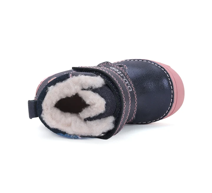 Ghete Iarnă Fete D.D.Step W082-42774 – Piele Naturală, Îmblănite, Royal Blue cu Vulpiță [3]