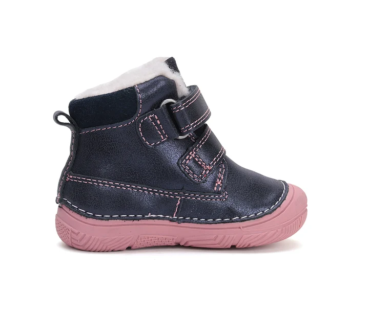 Ghete Iarnă Fete D.D.Step W082-42774 – Piele Naturală, Îmblănite, Royal Blue cu Vulpiță [4]