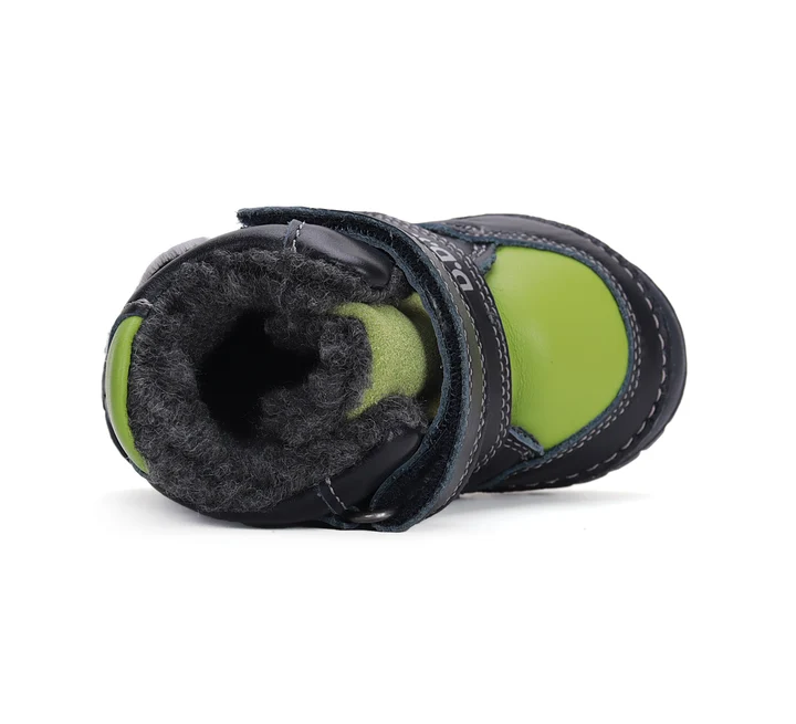 Ghete Îmblănite Băieți D.D.Step W029-42498B Royal Blue – Piele Naturală Bleumarin, cu Ursuleț [4]