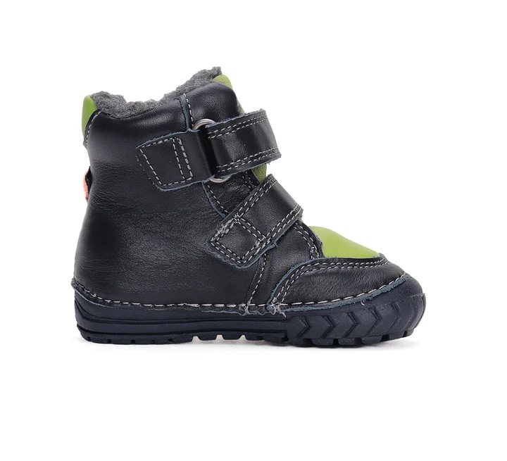 Ghete Îmblănite Băieți D.D.Step W029-42498B Royal Blue – Piele Naturală Bleumarin, cu Ursuleț [3]