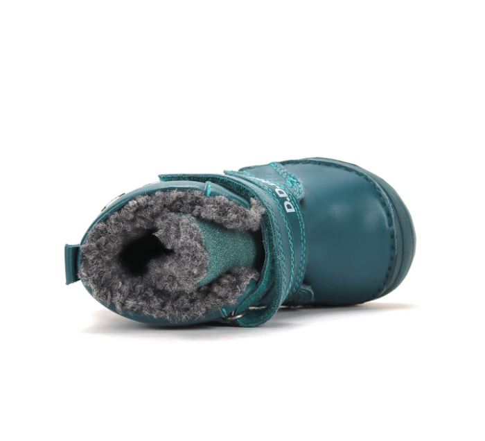 Ghete Îmblănite Băieți D.D.Step W071-62477A Emerald – Piele Naturală, Verde Petrol, cu Mașină de Pompieri [4]