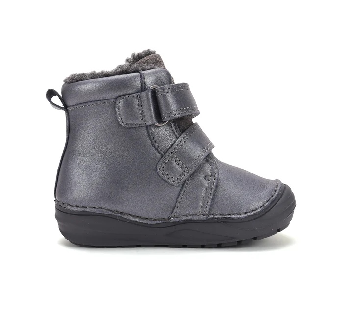 Ghete Îmblănite Fete D.D.Step W071-62376 – Piele Naturală, Gri Metalizat, cu Unicorn [3]