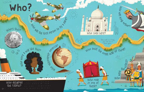 Lift-the-Flap Questions and Answers about Long Ago – Carte interactivă copii istorie 5-8 ani [2]