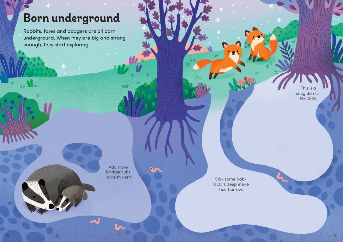 „Little First Stickers Baby Animals” este o carte adorabilă de activități pentru copii, plină cu scene colorate și peste 100 de autocolante cu animăluțe bebeluș. Cei mici pot descoperi pui de animale din ferme, păduri, junglă, savană și din mediul acvatic, completând paginile cu autocolante mari, ușor de manevrat. Cartea stimulează creativitatea, imaginația și abilitățile motorii fine, oferind o activitate educativă și distractivă. Scenele sunt simple și prietenoase, concepute special pentru copiii mici, iar autocolantele pot fi repoziționate cu ușurință, ceea ce le permite celor mici să creeze povești diferite de fiecare dată. Este o activitate excelentă pentru acasă, pentru călătorii sau pentru momentele de joacă liniștită. Materialele sunt de calitate, iar designul este potrivit pentru mâinile mici ale copiilor. [2]