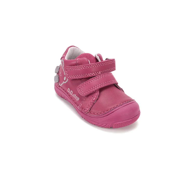 Pantofi Fete D.D.Step S082-62150 – Piele Naturală, Roz Închis, cu Ursuleț [7]