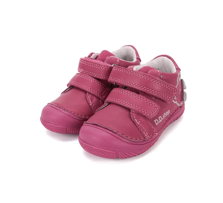 Pantofi Fete D.D.Step S082-62150 – Piele Naturală, Roz Închis, cu Ursuleț [6]