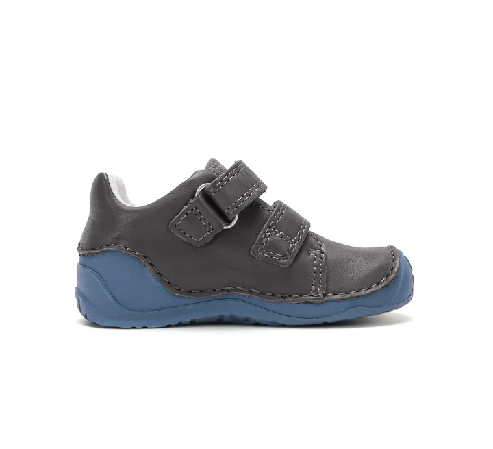 Pantofi Supinați Băieți Ponte20 DA03-6-2154A – Piele Naturală, Gri-Albastru cu Minge [3]