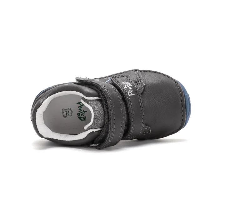 Pantofi Supinați Băieți Ponte20 DA03-6-2154A – Piele Naturală, Gri-Albastru cu Minge [4]