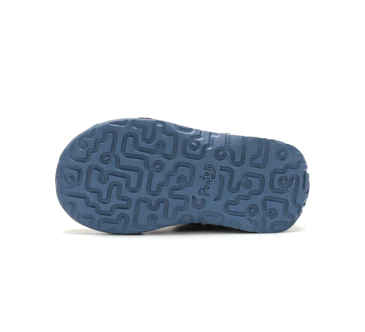 Pantofi Supinați Băieți Ponte20 DA03-6-2154A – Piele Naturală, Gri-Albastru cu Minge [5]