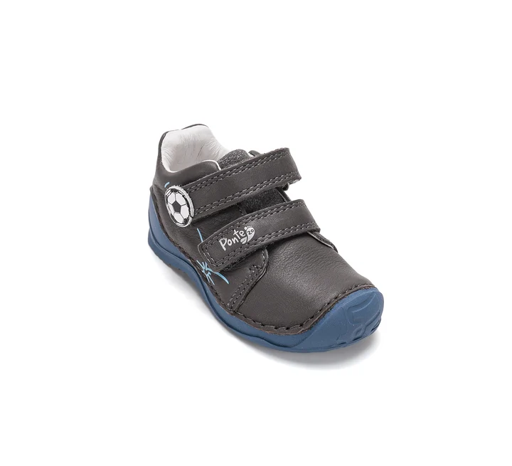 Pantofi Supinați Băieți Ponte20 DA03-6-2154A – Piele Naturală, Gri-Albastru cu Minge [7]