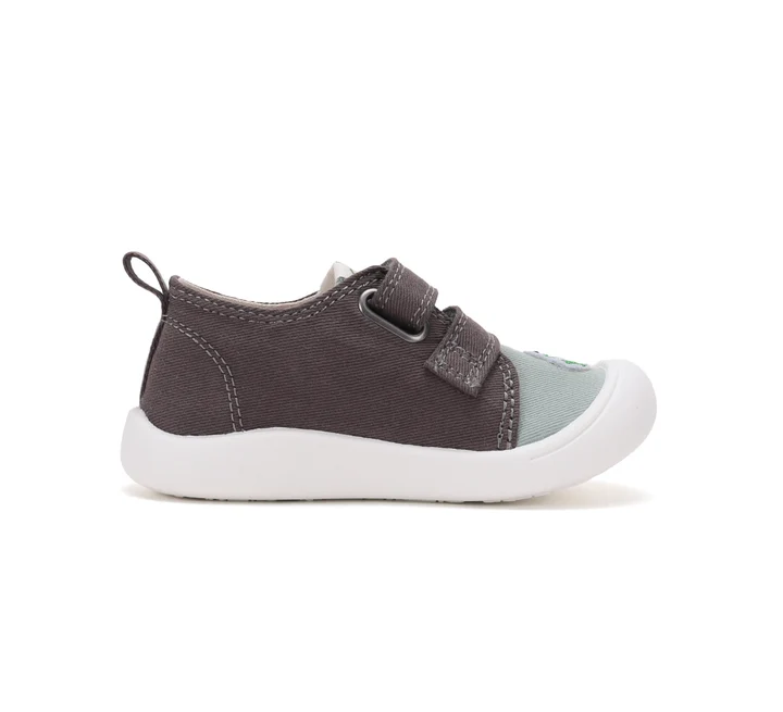 Papuci Interior Grădiniță Băieți D.D.Step C100-62422B – Pânză, Gri cu Broscuță [3]