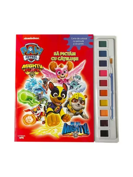Patrula Cățelușilor – Să pictăm cu cățelușii | Carte de colorat cu pensulă și acuarele pentru copii [1]