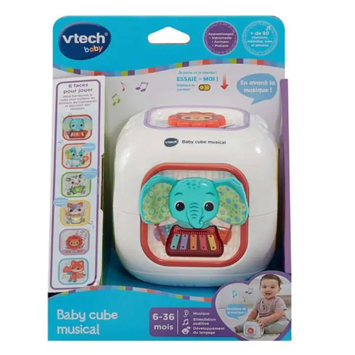 VTech Baby Busy Learners – Cub de Activități Muzical Roz (Franceză) [2]