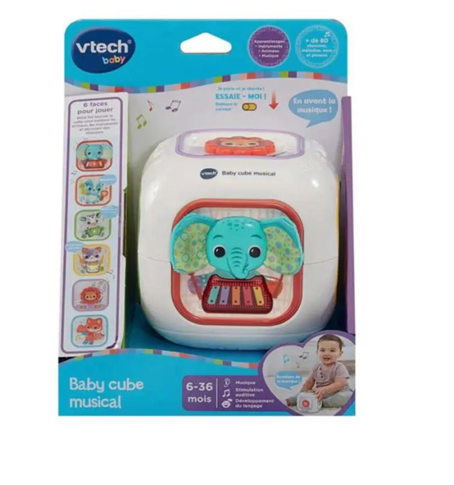 VTech Baby Busy Learners – Cub de Activități Muzical Roz (Franceză) [3]
