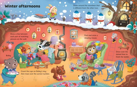 Wipe-Clean Cosy Activities – Carte Usborne cu activități reutilizabile și marker [2]