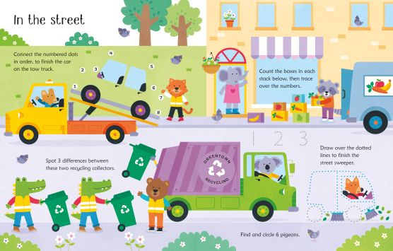Wipe-Clean Trucks and Diggers Activities – Carte reutilizabilă cu activități pentru copii [3]