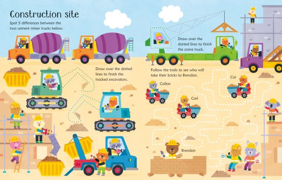 Wipe-Clean Trucks and Diggers Activities – Carte reutilizabilă cu activități pentru copii [4]