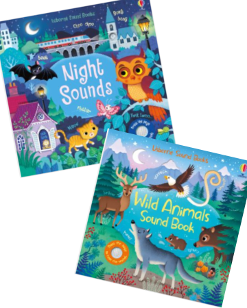 Seturi carti Usborne - Pachet 2 cărți cu sunete Usborne – Wild Animals & Night Sounds