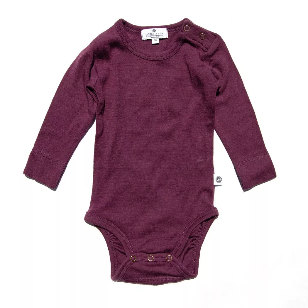 HAINE COPII - Body maneca lunga - 100% lana merinos – Crushed Violets | Lille Barn - 98