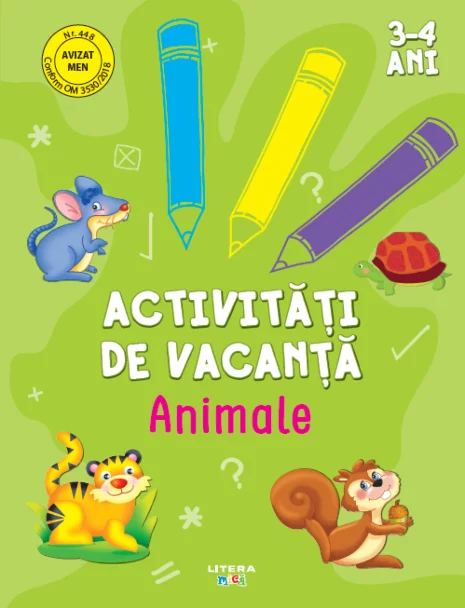 Activități de vacanță – Animale | Carte cu jocuri și activități pentru copii