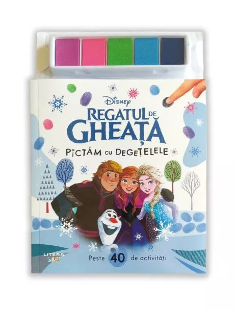 Cărți Editura Litera - Disney Regatul de Gheață – Pictăm cu Degetelele | Carte Creativă pentru Copii