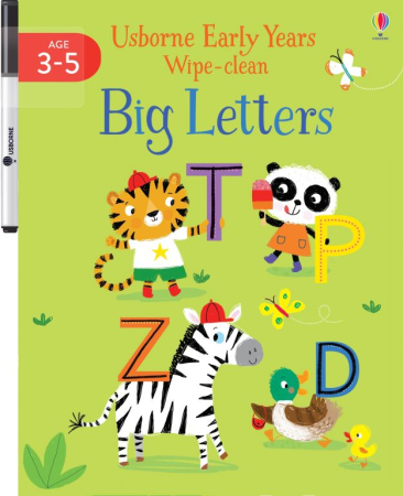 Carti Usborne - Early Years Wipe-Clean Big Letters – Carte reutilizabilă pentru învățarea literelor | Usborne