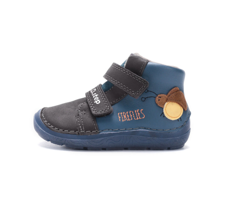 Papuci Barefoot Copii ⭐ - Pantofi Băieți D.D.Step A116-62455B – Piele Naturală, Bleumarin cu Licurici