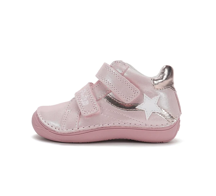 Papuci Barefoot Copii ⭐ - Pantofi Supinați Fete Ponte20 DA03-6-2901A – Piele Naturală, Roz cu Stea