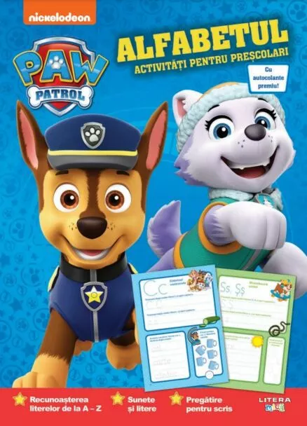 Carti Patrula Catelusilor - Patrula Cățelușilor – Alfabetul | Activități pentru preșcolari | Carte educativă Litera