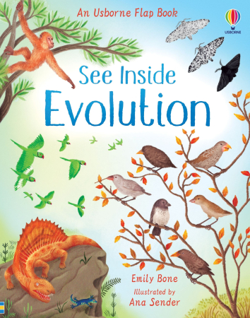 Carti cu clapete - See Inside Evolution Usborne – Carte cu Clapete despre Evoluție pentru Copii, Limba Engleză, 7+ ani