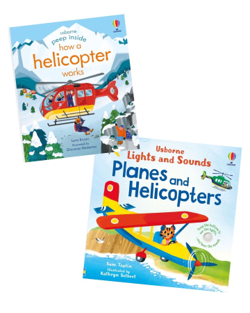 Set cărți interactive Usborne Avioane și Elicoptere – Sunete, Lumini și Clapete