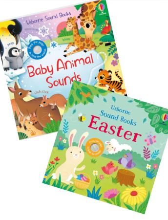 Cărți de Paște pentru copii  - Set cărți interactive Usborne – Baby Animal Sounds & Easter Sounds | Carte cu sunete copii