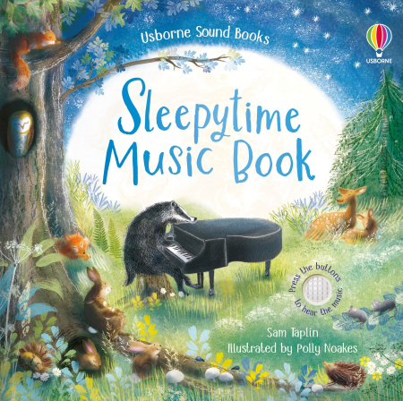 Carti bebelusi - Sleepytime Music Book Usborne – Carte muzicală pentru copii 0+ luni, cântece de leagăn, carte interactivă cu sunete