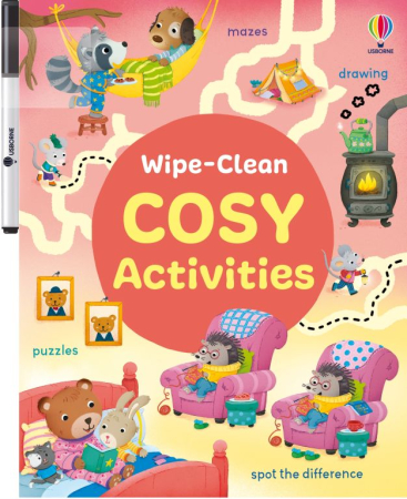 Cărți de Crăciun pentru copii - Wipe-Clean Cosy Activities – Carte Usborne cu activități reutilizabile și marker