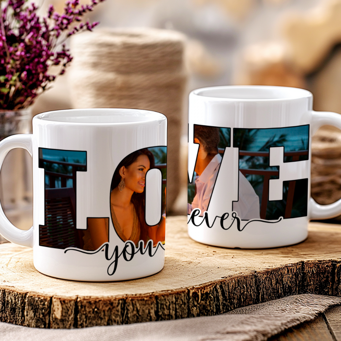 Cana Personalizata Cu Poza Love You Forever – Cadou Romantic Cupluri [3]
