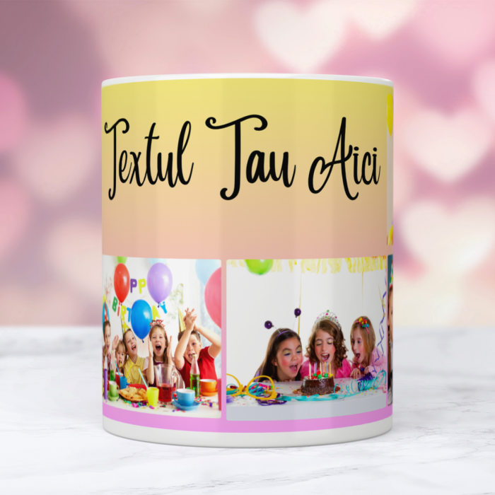 Cană cadou personalizată cu fotografii aniversare copii – ceramică albă 330ml HappyM [5]