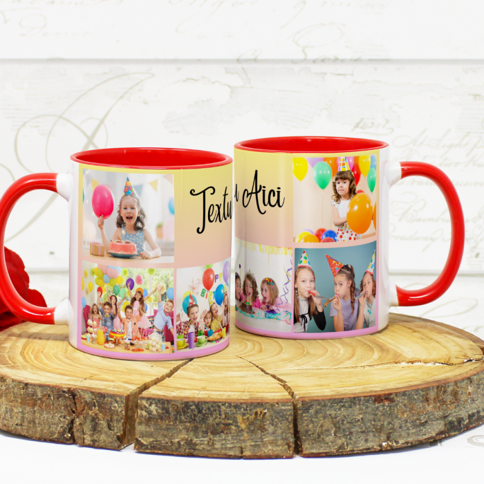 Cană cadou personalizată cu fotografii aniversare copii – ceramică albă 330ml HappyM [8]