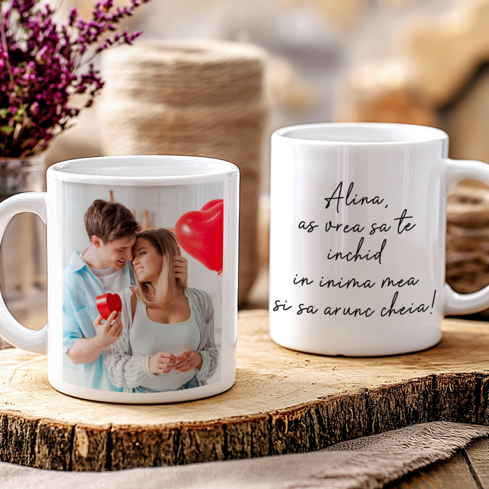 Cană Personalizată cu Poză și Mesaj de Dragoste – Cadou Romantic pentru Iubită | HappyMi [4]