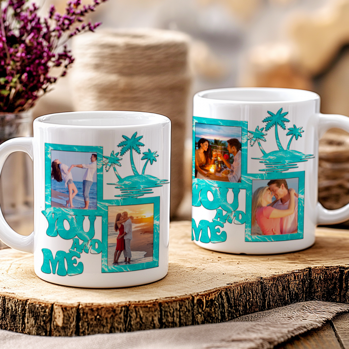 Cană Personalizată Romantică Cuplu – Model You and Me – Cadou Dragoste cu Poze [5]
