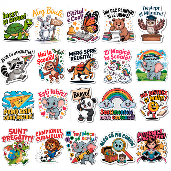 Set 50 Stickere Educative și Motivaționale pentru Copii – Waterproof 4-6 cm [5]