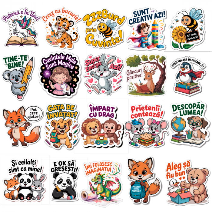 Set 50 Stickere Educative și Motivaționale pentru Copii – Waterproof 4-6 cm [4]