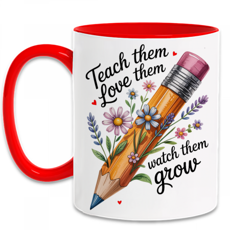 Cană cadou pentru profesori și educatori – ceramică 330ml cu mesaj inspirațional și flori colorate [7]