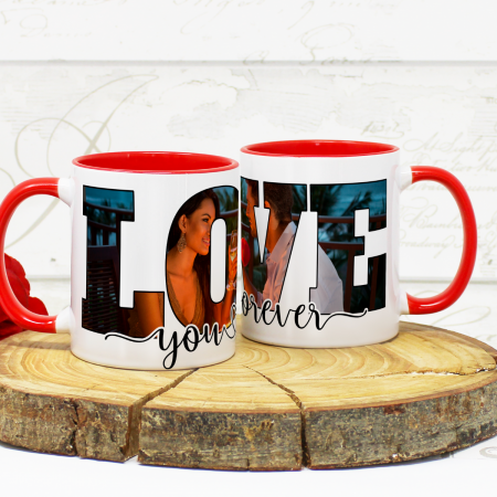 Cana Personalizata Cu Poza Love You Forever – Cadou Romantic Cupluri [7]
