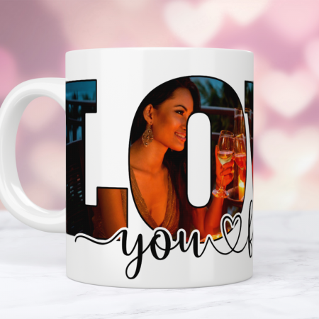 Cana Personalizata Cu Poza Love You Forever – Cadou Romantic Cupluri [4]