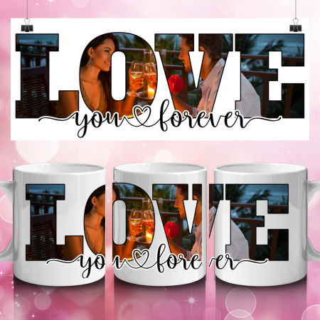 Cana Personalizata Cu Poza Love You Forever – Cadou Romantic Cupluri [1]