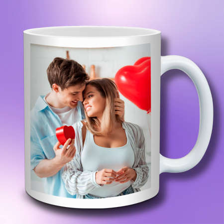 Cani personalizate - Cană Personalizată cu Poză și Mesaj de Dragoste – Cadou Romantic pentru Iubită | HappyMi