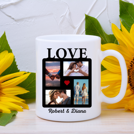 Cană Personalizată LOVE cu Poze și Nume – Cadou Romantic pentru Cupluri [5]