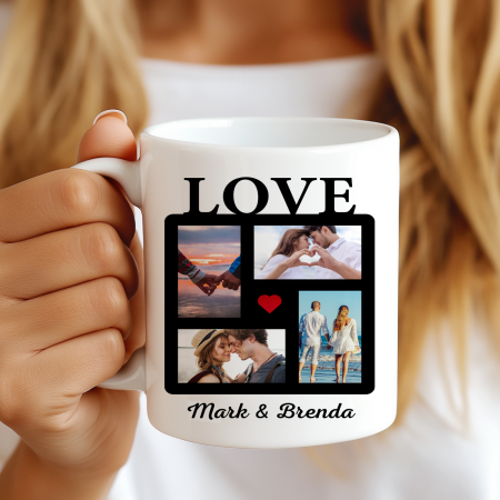 Cană Personalizată LOVE cu Poze și Nume – Cadou Romantic pentru Cupluri [4]