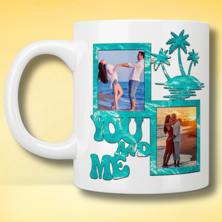 Cani personalizate - Cană Personalizată Romantică Cuplu – Model You and Me – Cadou Dragoste cu Poze