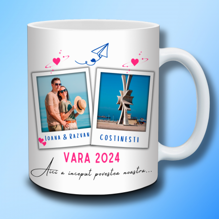 Cani personalizate - Cană Romantică Personalizată – Destinații, Poze, Dragoste